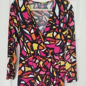 Ann Klein faux wrap dress